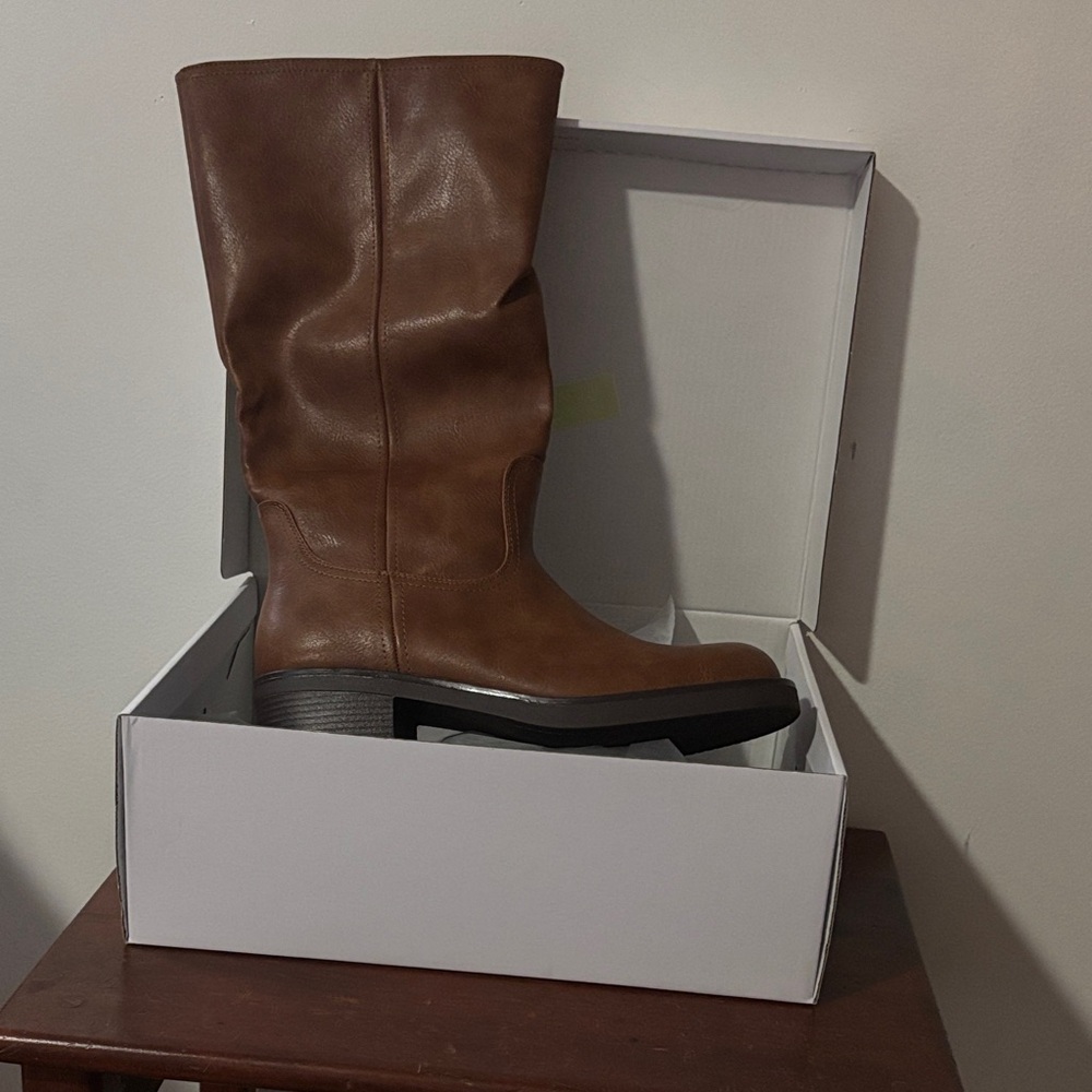 Athlefit Brown Leather Women's Boots